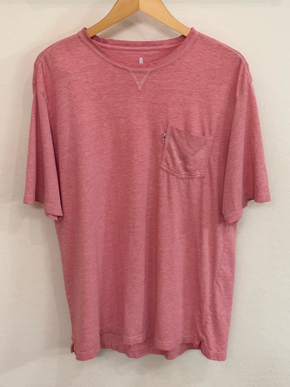 johnnie-O Dale 2.0 Slub Pocket Tee - Pink Heather "Bandana" - Size Large